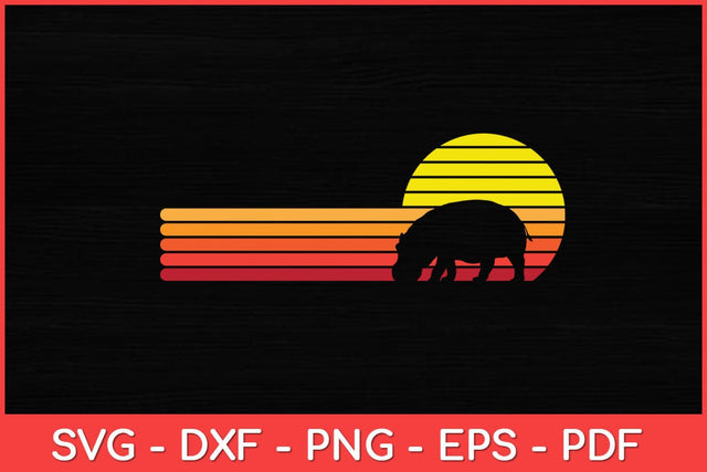 Hippopotamus Vintage Retro Svg Design SVG artprintfile 