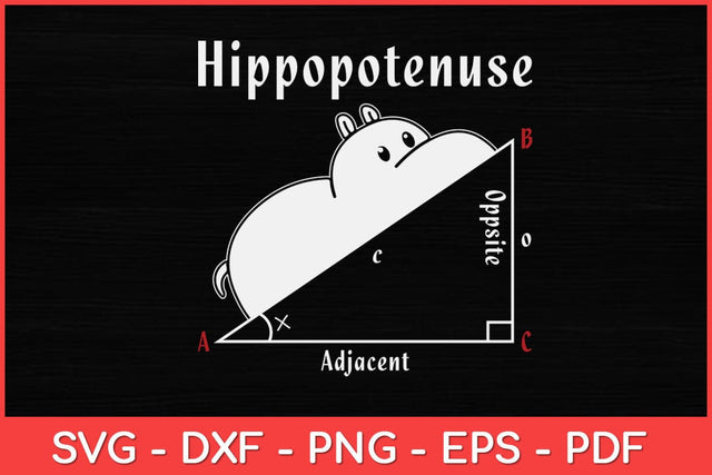 Hippopotenuse Hippopotamus Math Geometry Funny Svg Design SVG artprintfile 