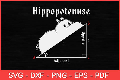 Hippopotenuse Hippopotamus Math Geometry Funny Svg Design SVG artprintfile 