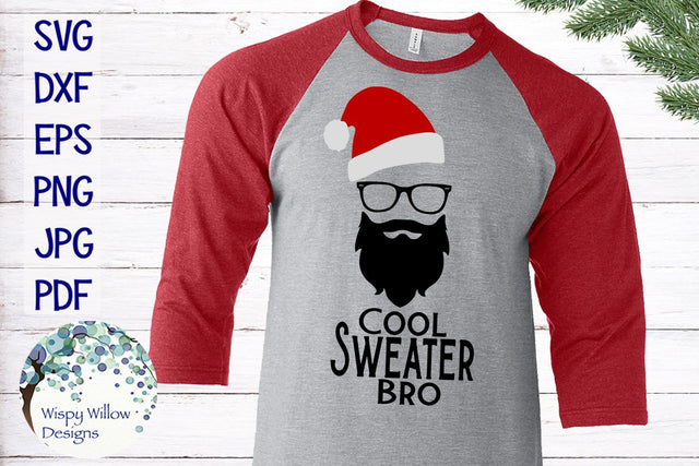 Hipster Santa | Cool Sweater Bro | Christmas SVG SVG Wispy Willow Designs 