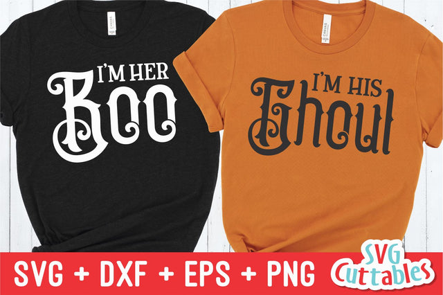 His Boo Her Ghoul svg - Couples Halloween - svg - dxf - eps - png - Funny Halloween - Silhouette - Cricut Cut File - Digital Download SVG Svg Cuttables 