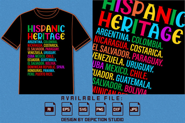 Hispanic Heritage Argentina, Colombia, Nicaragua, Cost Arica, El Salvador, Uruguay, Cuba Mexico, Chile, Ecuador, Guatemala, Bolivia, Dominican Republic, Spain, Honduras, Panama, Peru, Puerto Rico SVG Depiction Studio 