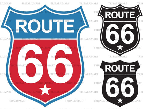 Historic Route US 66 Sign SVG TribaliumArtSF 