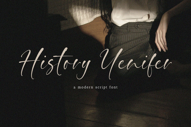 History Yenifer - modern Script Font Timur type 
