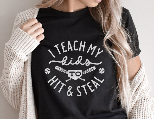 Hit and Steal Svg, Funny Baseball Shirts Svg Png, Eps Dxf Ai, Funny Baseball Sign, Baseball Cut Files, Cricut, Silhouette, Game Day Shirts SVG Midday SVG 