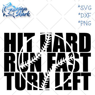 Hit Hard Run Fast Turn Left SVG Design Shark 
