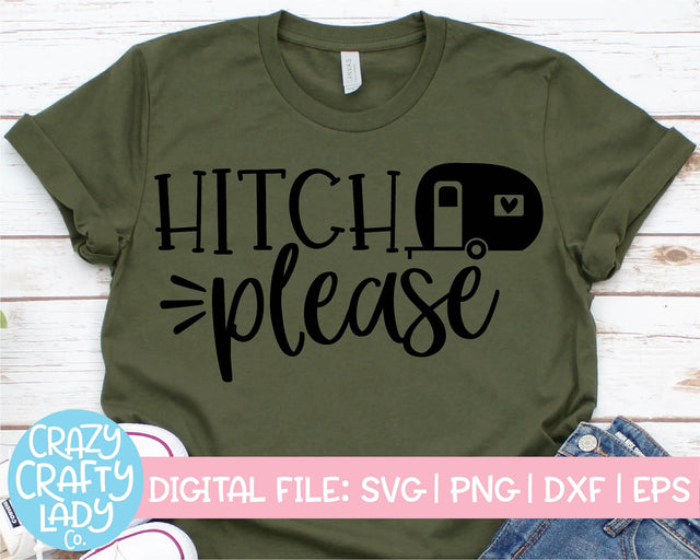 Hitch Please | Funny Camping SVG Cut File SVG Crazy Crafty Lady Co. 