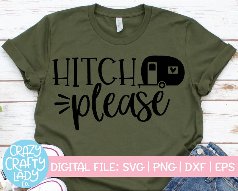Hitch Please | Funny Camping SVG Cut File SVG Crazy Crafty Lady Co. 