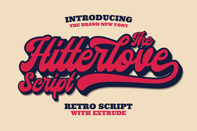 Hitterlove - Retro Bold Script Font ahweproject 
