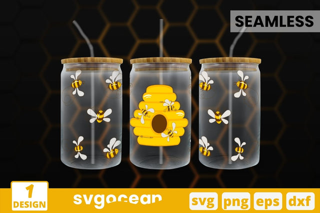 Hive Can Glass Wrap SVG SVG SvgOcean 