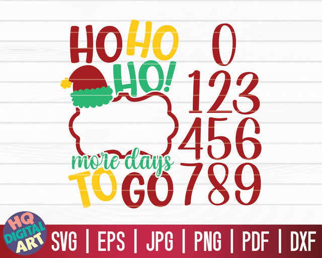 Ho Ho Ho Christmas Countdown SVG numbers included SVG HQDigitalArt 