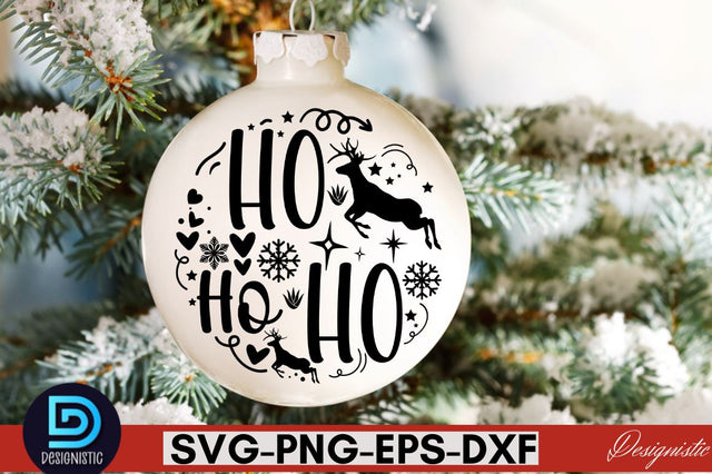 Ho ho ho ,Christmas Round Sign SVG Design SVG DESIGNISTIC 