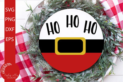 HO HO HO Christmas Round SVG-Santa SVG SVG Linden Valley Designs 