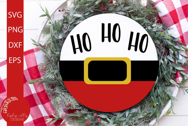 HO HO HO Christmas Round SVG-Santa SVG SVG Linden Valley Designs 