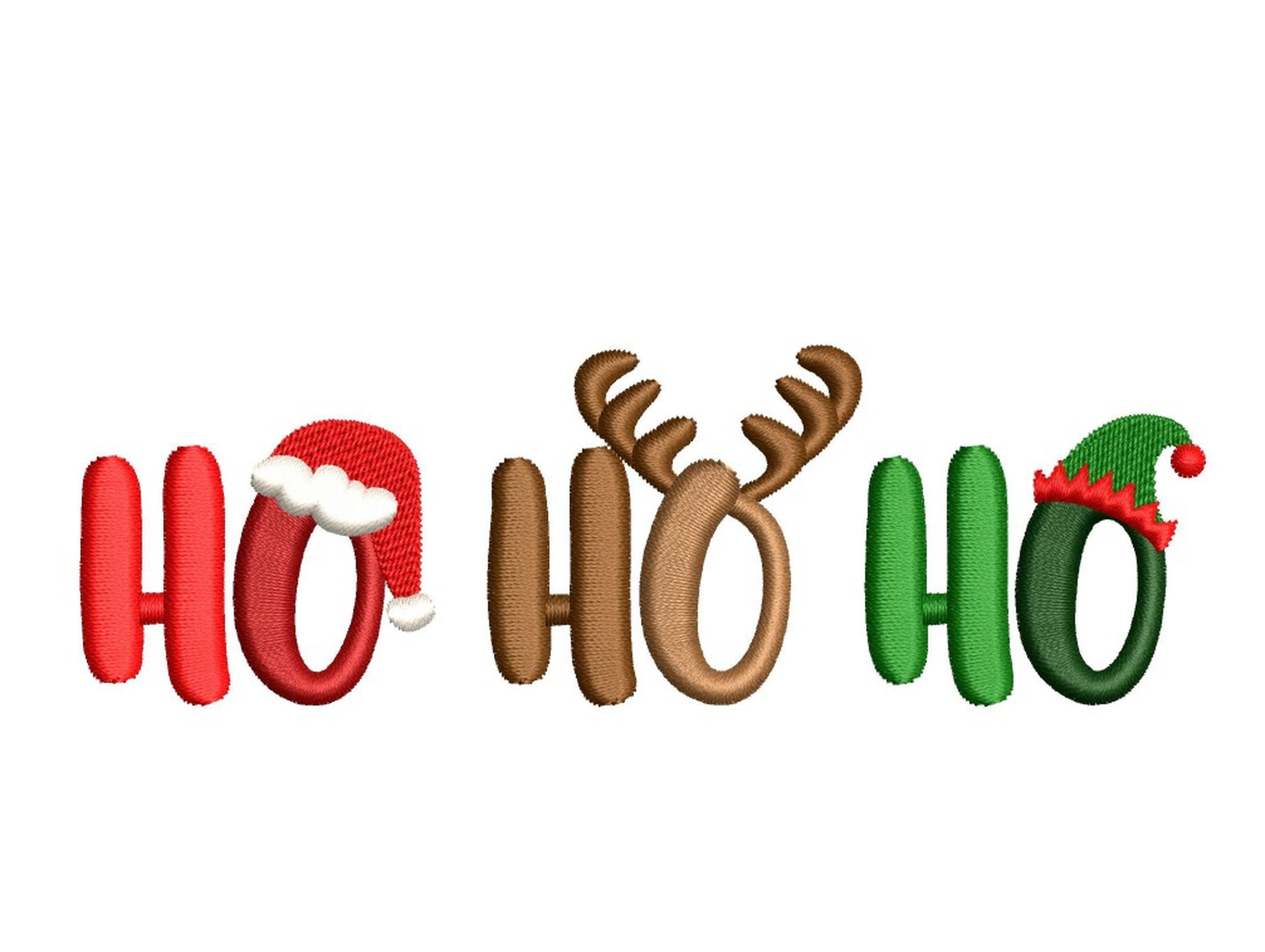 Ho Ho Ho Embroidery Design, 5 sizes, Instant Download - So Fontsy