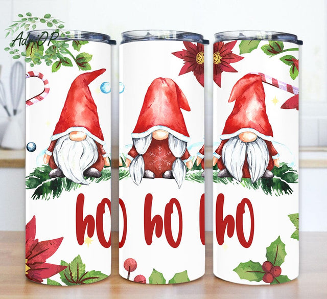 Ho ho ho Gnome Design Png, Christmas Gnome 20oz Skinny Tumbler, Merry Christmas Tumbler Png, Santa Gnome Tumbler Design, Holiday Sublimation Design, Digital Download Sublimation AdriOP 