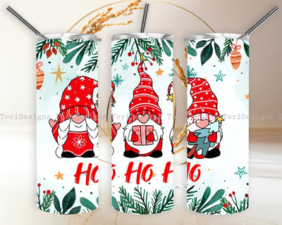 Ho Ho HO Gnomes Tumbler Sublimation Designs Sublimation ToriDesigns 