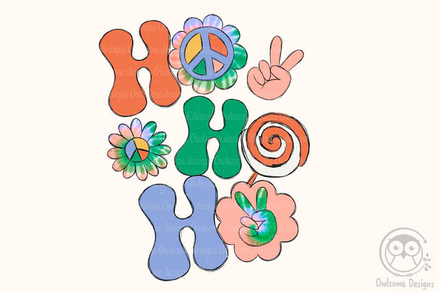 Ho Ho Ho Hippie Christmas Sublimation Sublimation LAM HOANG THUY 