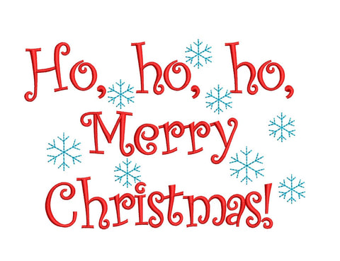 Ho ho ho Merry Christmas Machine Embroidery Design Embroidery/Applique DESIGNS Canada Embroidery 