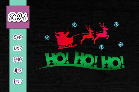 Ho Ho Ho Merry Christmas Print & Cut SVG Digitals by Hanna 