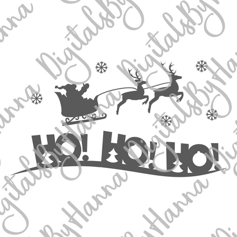 Ho Ho Ho Merry Christmas Print & Cut SVG Digitals by Hanna 