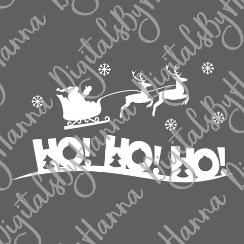 Ho Ho Ho Merry Christmas Print & Cut SVG Digitals by Hanna 