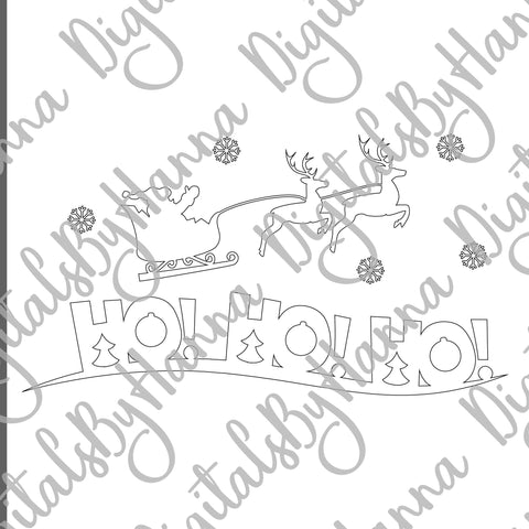 Ho Ho Ho Merry Christmas Print & Cut SVG Digitals by Hanna 