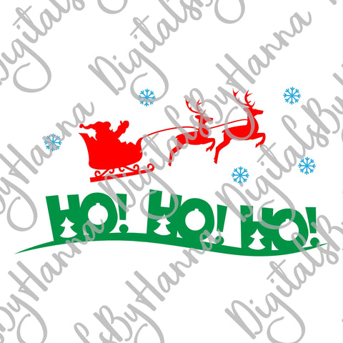 Ho Ho Ho Merry Christmas Print & Cut SVG Digitals by Hanna 