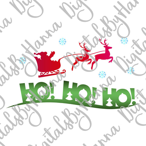 Ho Ho Ho Merry Christmas Print & Cut SVG Digitals by Hanna 