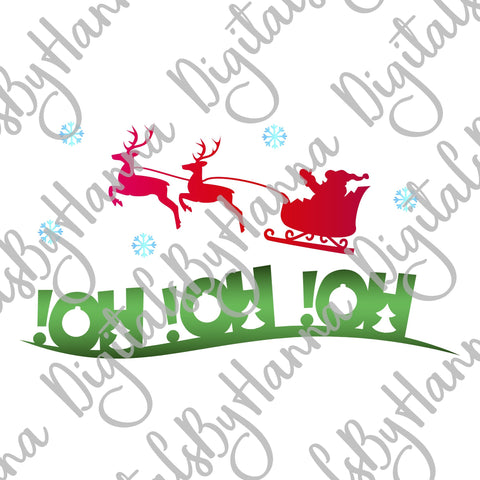 Ho Ho Ho Merry Christmas Print & Cut SVG Digitals by Hanna 