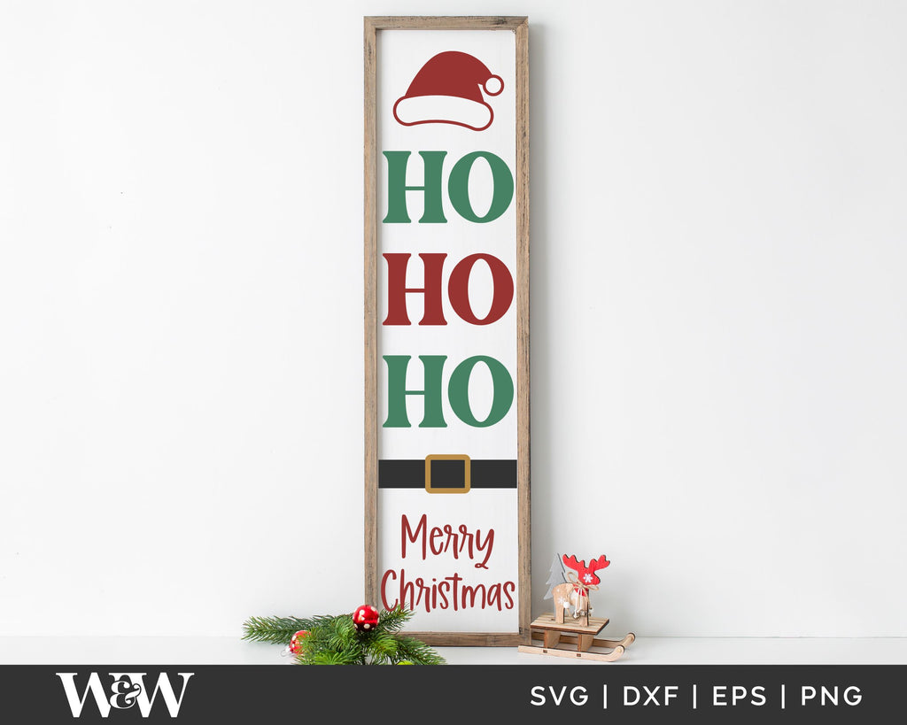 Ho Ho Ho Merry Christmas Svg Christmas Porch Sign Svg So Fontsy