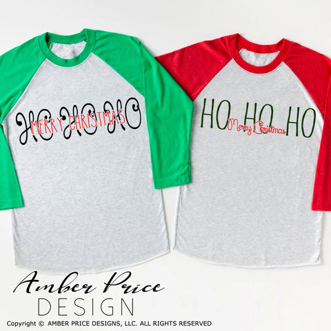 Ho Ho Ho Merry Christmas SVG | Hand Lettered SVG | Christmas Winter Home Decor SVG | Sign Stencil SVG SVG Amber Price Design 