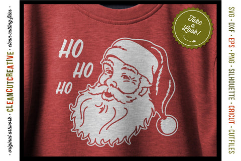 Ho ho ho Old School Santa - Vintage Retro Santa Face SVG SVG CleanCutCreative 