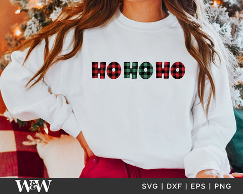 Ho Ho Ho Plaid SVG | Christmas SVG SVG Wood And Walt 