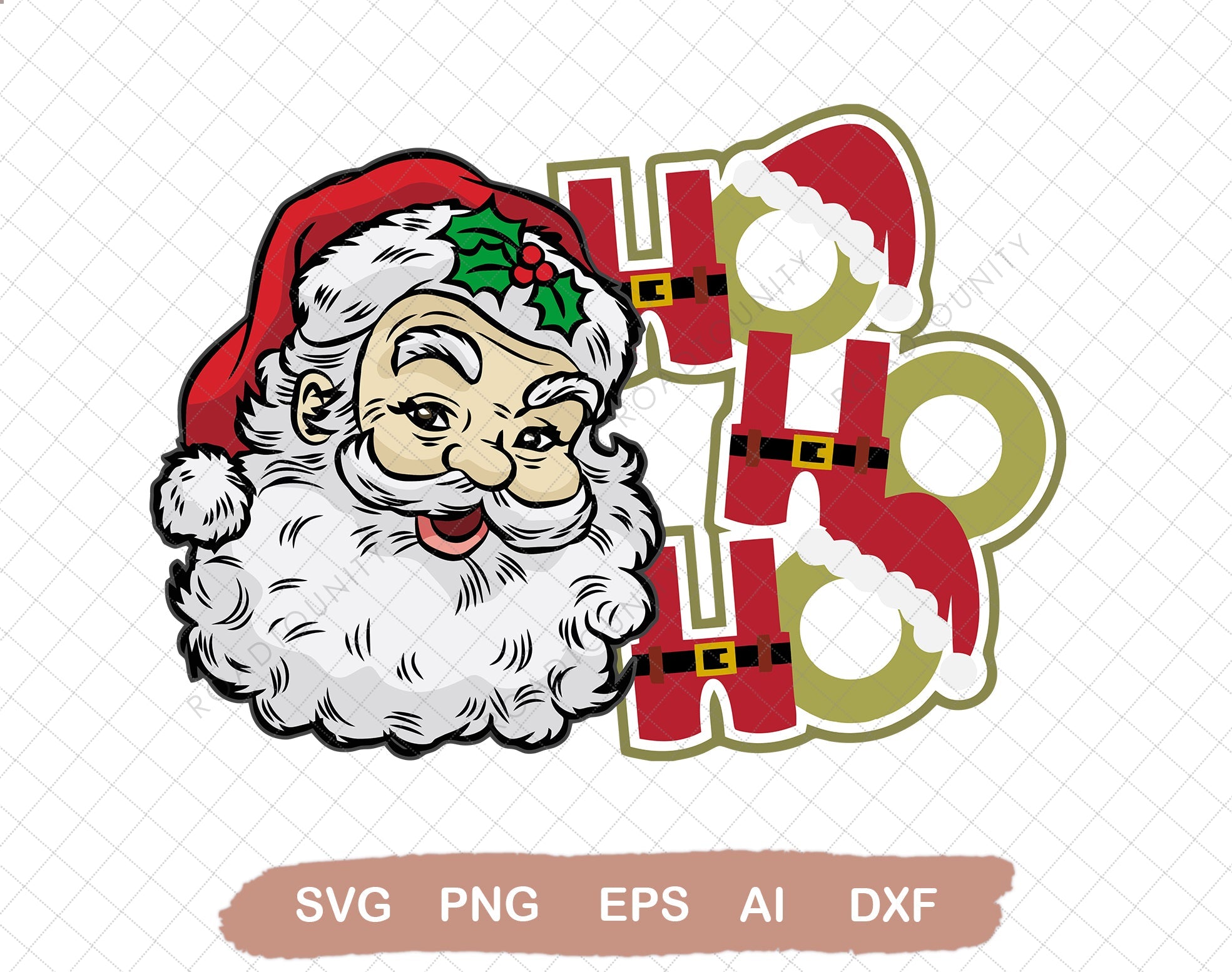 Santa Claus HoHoHo 1 PNG file Merry Christmas Sublimation Ho