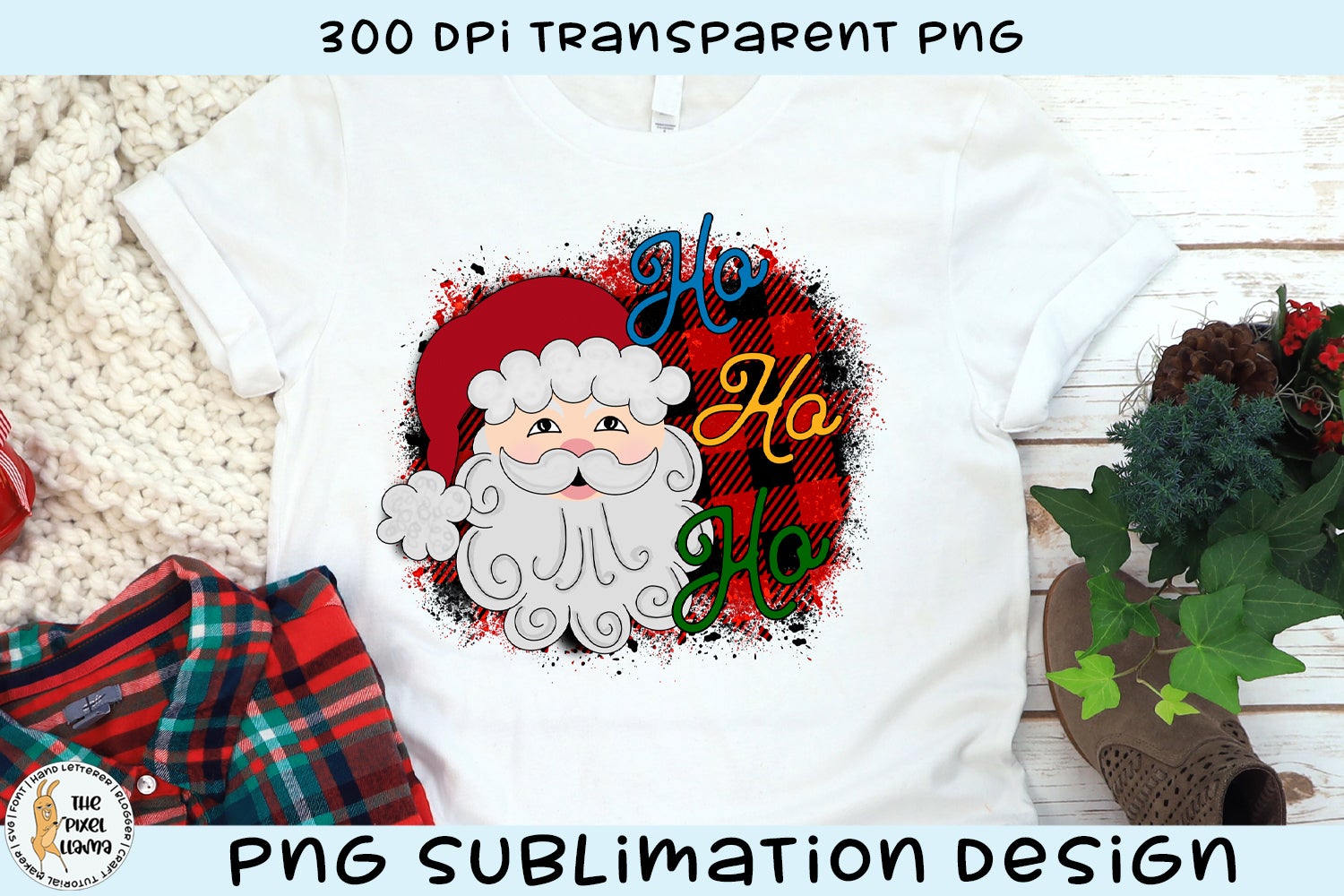 Free Christmas Sublimation Design: Ho Ho Ho Santa Claus - Designious