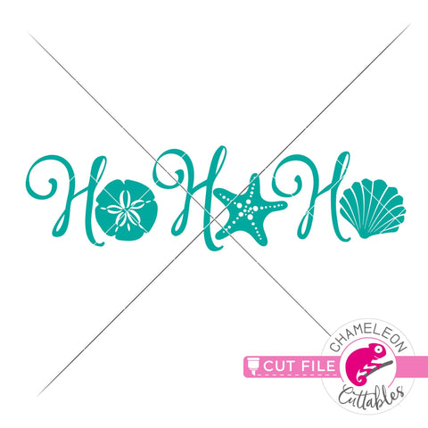 Ho Ho Ho Seashells Christmas beach svg png dxf SVG Chameleon Cuttables 