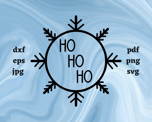 Ho Ho Ho Snowflake SVG Cut File SVG Northern Light SVG 