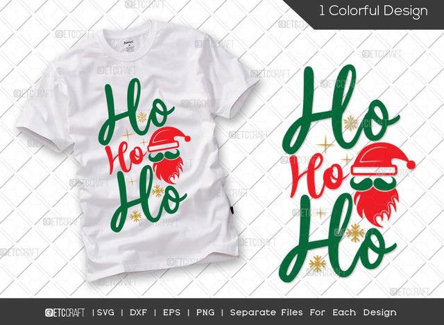 Ho Ho Ho SVG Cut File | Christmas Svg | Holiday Svg | Winter Svg | Santa Claus Svg | Merry Christmas Svg | T-shirt Design SVG ETC Craft 