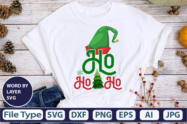 Ho Ho Ho SVG Cut File SVGs,quotes-and-sayings,food-drink mini-bundles,print-cut,on-sale Clipart Clip Art Sublimation or Vinyl Shirt Design SVG DesignPlante 503 