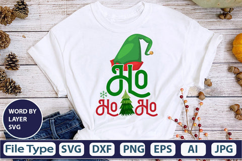 Ho Ho Ho SVG Cut File SVGs,quotes-and-sayings,food-drink mini-bundles,print-cut,on-sale Clipart Clip Art Sublimation or Vinyl Shirt Design SVG DesignPlante 503 