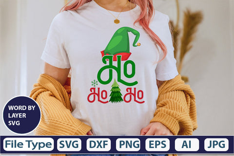 Ho Ho Ho SVG Cut File SVGs,quotes-and-sayings,food-drink mini-bundles,print-cut,on-sale Clipart Clip Art Sublimation or Vinyl Shirt Design SVG DesignPlante 503 