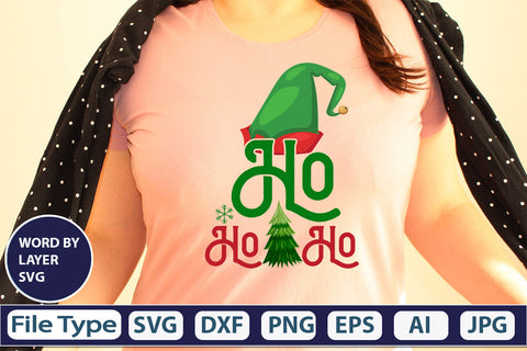 Ho Ho Ho SVG Cut File SVGs,quotes-and-sayings,food-drink mini-bundles,print-cut,on-sale Clipart Clip Art Sublimation or Vinyl Shirt Design SVG DesignPlante 503 