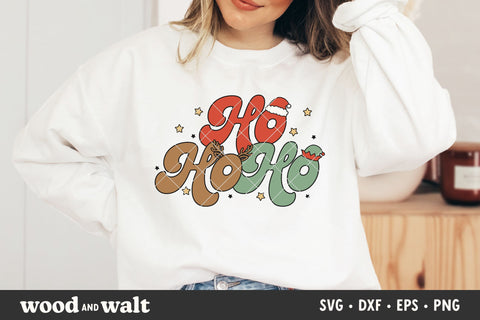 Ho Ho Ho SVG | Retro Christmas PNG | Santa Rudolph Elf Design SVG Wood And Walt 