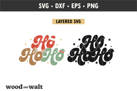 Ho Ho Ho SVG | Retro Christmas PNG | Santa Rudolph Elf Design SVG Wood And Walt 