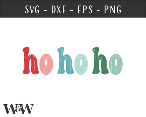 Ho Ho Ho SVG | Retro Christmas SVG SVG Wood And Walt 