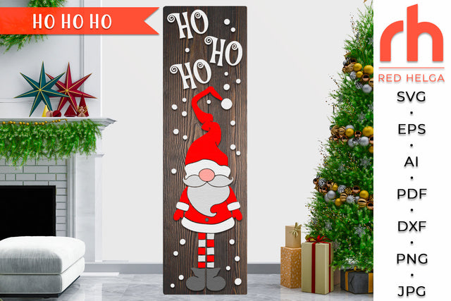 Ho Ho Ho SVG - Santa Claus Cut File - Christmas Porch Sign DXF SVG RedHelgaArt 