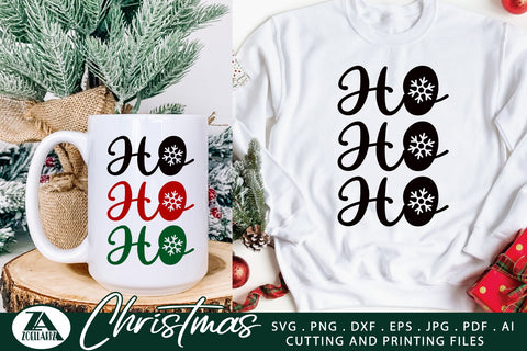 Ho Ho Ho With Snowflakes SVG Christmas Quote SVG Santa SVG SVG zoellartz 