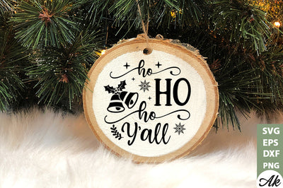 Ho ho ho y'all Round Snig SVG akazaddesign 