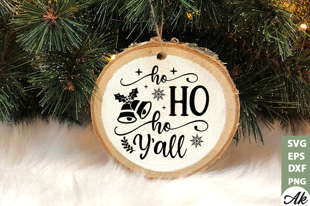 Ho ho ho y'all Round Snig SVG akazaddesign 